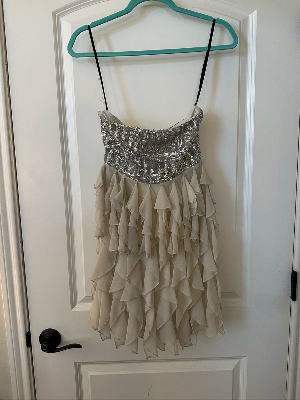Ark & Co Ivory Dress with Silver Sequins